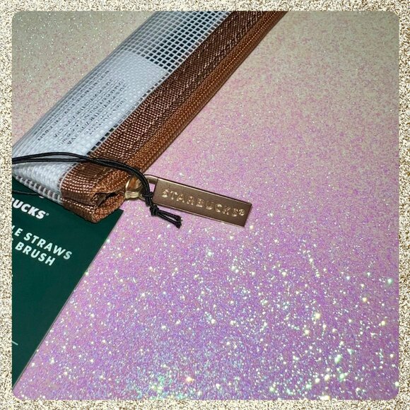⭐️ Starbucks Reusable Straws & Brush Set w/ Mesh Bag NWT ♻️🌎 - Picture 3 of 9